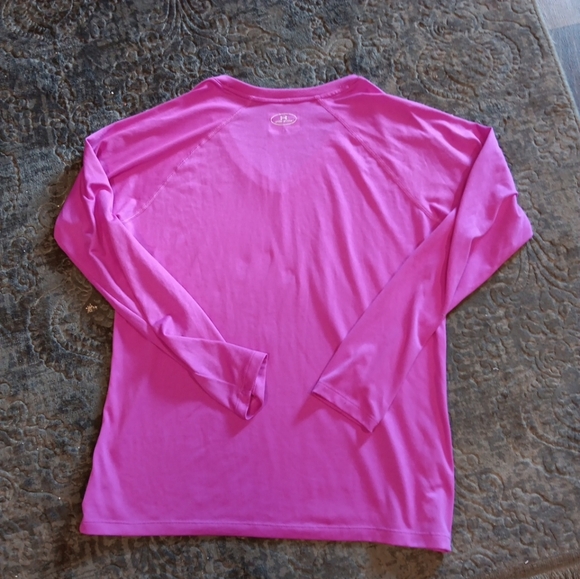 UNDER ARMOUR Heat Gear V-Neck Pink Activewear Pullover Shirt Women's Size Large - Picture 5 of 5
